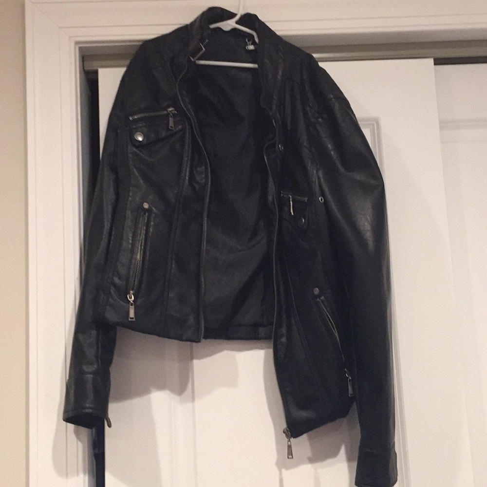 Black leather jacket